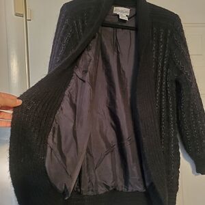 Vtg Wool Mohair Open Cardigan size M